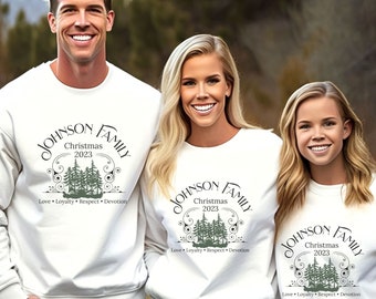 PERSONALIZED Family Christmas Sweatshirt, Family Christmas 2025 Sweatshirt, Custom Family Name Xmas Sweatshirts, Personalized Family Xmas