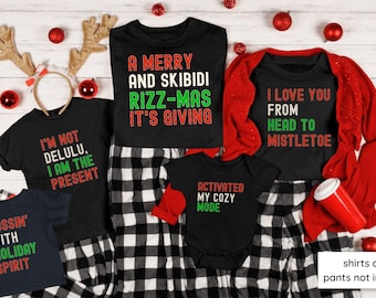 Funny Family Christmas Shirts, Matching Christmas Shirts, Christmas Crew Tees, Kids Adult Xmas Shirts, Gen Z Family Christmas Tees