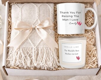 Personalized Mother of the Groom Gift from Bride, Wedding Day Gift Box for Groom’s Mom, Mother in Law Gift Set