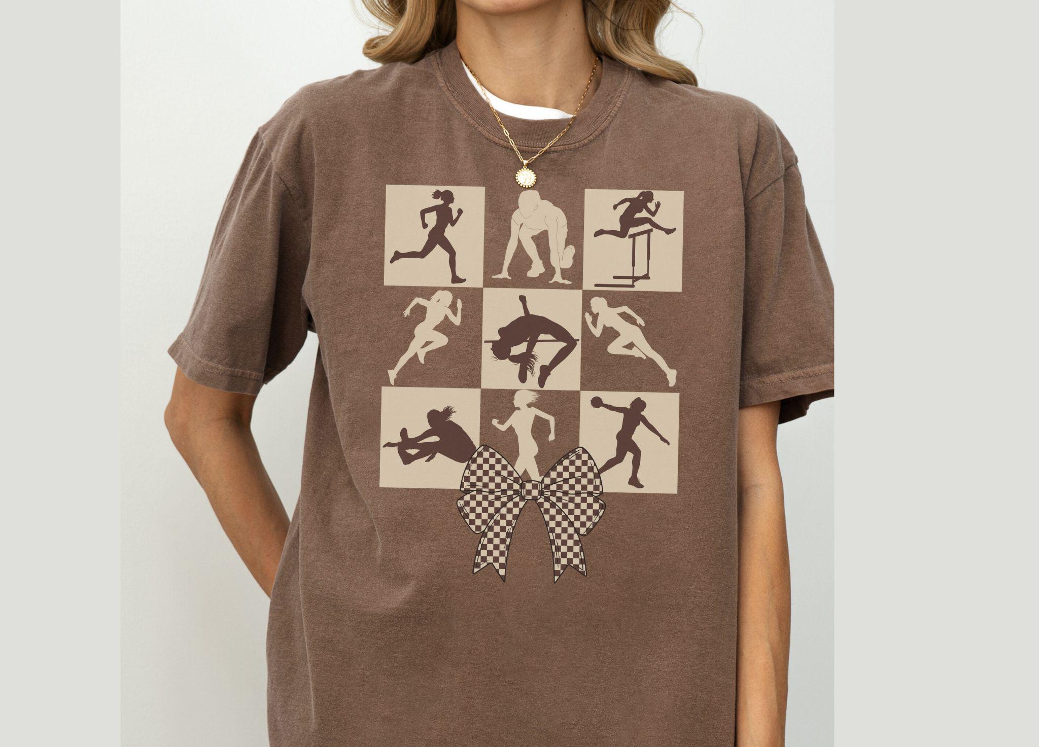 Track and Field T-shirt, Comfort Colors, Ladies Track Field Silhouettes T-shirt, Coquette Track Mom, Girls Track Field Shirt, Gift for Mom