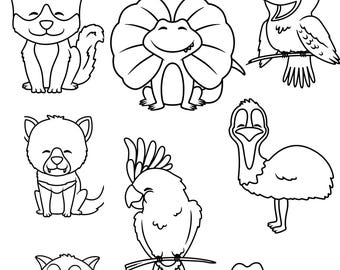 Australian Animals Poster – Kids Educational Decor, Classroom Printable Map, Digital Art Download