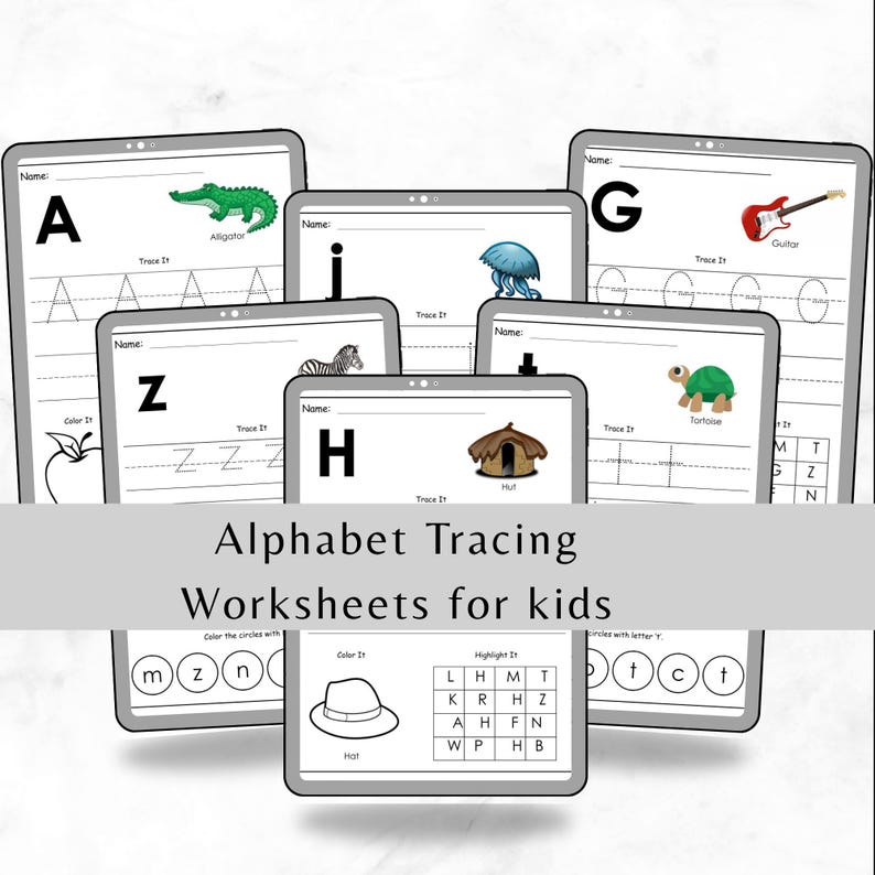 Alphabet Tracing Worksheets for Kids – A to Z Printable PDF – Preschool ...