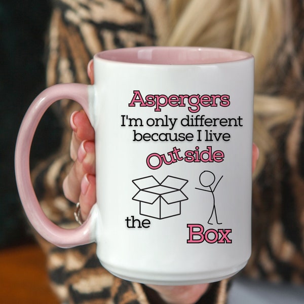 Autism & Aspergers Neurodivergent Coffee Cup 15 oz Two color Large Coffee Mug - Funny Motivational - Tea Mug for Coffee Lovers, Unique Gifts
