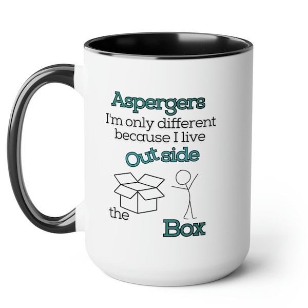 Autism & Aspergers Neurodivergent Cup 15 oz Two Color Coffee Mug | Funny Motivational  - Tea Mug for Coffee Lovers, Unique Gifts - Different