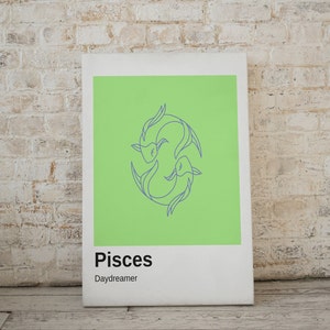 Pisces Zodiac Color Swatch Print, Living Room, Minimalist Art, Trending Color Poster Print, Zodiac Art, Gift Ideas, Art Digital Download