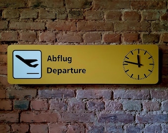 Terminal clock | Tegel | Departure | Airport sign | Wall clock | Departure | Design clock | Germany | Vacation | Souvenir | Airport board | Pilot |