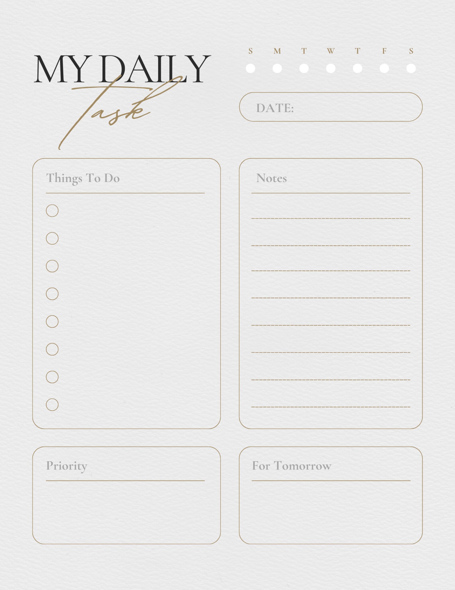 Printable Daily Task Planner - Etsy