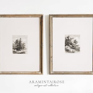 Gallery Wall Set | TWO Downloadable Images | Tree Etching Prints | Art Bundle | 23