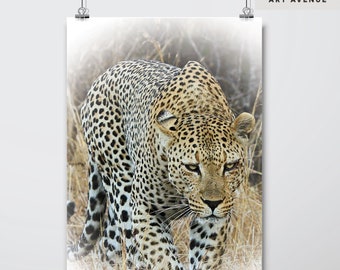 Leopard wall art - leopard poster - printable leopard - digital download - printable wall art - large poster safari - digital art