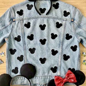 Set of 5 Embroidered Mickey Mouse Silhouette Iron-On Patches – Black Head Shape (1.3"W x 1.2"H)