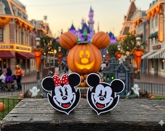 Mickey and Minnie Mouse Vampire Patch - Halloween Iron On Applique