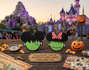 Mickey Mouse Frankenstein Patch - Minnie Mouse Iron On Frankenstein patch - Disney Halloween Patch