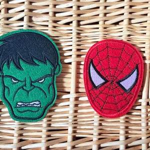 Avengers Iron On Embroidered Patch: Spider-Man or Hulk
