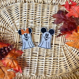 Mickey Mouse Ghost Halloween Patch - Minnie Mouse Ghost Iron On Halloween patch
