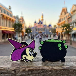 Minnie Mouse Witch Embroidered Patch - Disney Halloween Iron On