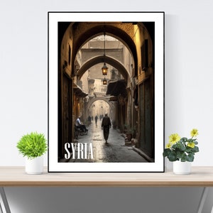 Syrien Reise Poster, Syrien Druck, Syrien Kunstdruck, Illustration, A3/A4/A5, Geschenk, Geschenk Idee, modern, Stadt