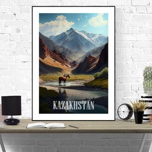Kazakhstan Travel Poster, Kazakhstan Print, Kazakhstan Wall Art, Kazakhstan Art Print, Kazakhstan Decor, A3/A4/A5, Gift, Birthday,