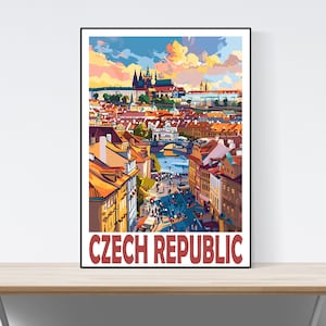 Czech Republic Travel Poster, Czech Republic Landscape, Travel Print, Large Sizes Available, Gift, Present Idea, Wall Art, Prague,