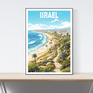 Israel Travel Poster, Israel Travel Print, Middle East Travel Print, Home Decor, Wedding Gift, Christmas, Birthday, Baltic Sea, Tel Aviv Art
