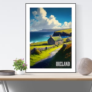 Ireland Travel Poster, Ireland Print, Ireland Art, Ireland Digital Art Print, Ireland Decor, A3/A4/A5, Gift, Present Idea, Birthday,