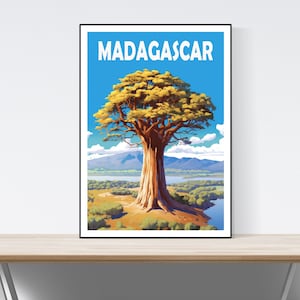 Madagascar Travel Poster, Madagascar Travel Print, Island Travel Print, Home Decor,  Wedding Gift, Christmas, Birthday, Madagascar Trees