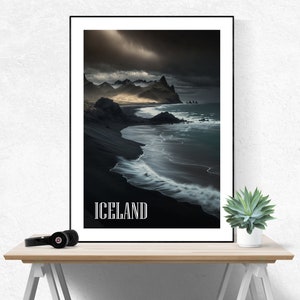 Island Reise Poster, Island Druck, Island Wandkunst, Island Kunstdruck, Island Dekor, A3/A4/A5, Geschenk, Geburtstag,