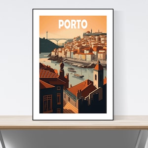 Porto Travel Poster, Porto  Illustration, Porto Print, Gift, Porto Skyline, Portugal Travel Print, A3/A4/A5, Wall Art, Portugal Landscape
