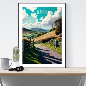 Wales Travel Poster, Wales Print, Wales Art, Wales Digital Art Print, Wales Decor, A3/A4/A5, Gift, Present Idea, Birthday,