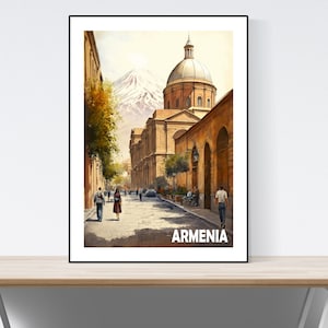 Armenia Travel Poster, Vintage Travel Poster, Armenia Illustration, A3/A4/A5, Gift, Present Idea, Armenia Gift Idea, Armenia, Yerevan