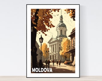 Moldova Travel Poster, Moldova Travel Print, Eastern Europe Art Print, Poster Gift,, Landscape, National Park, Wedding, Vacation, Holiday