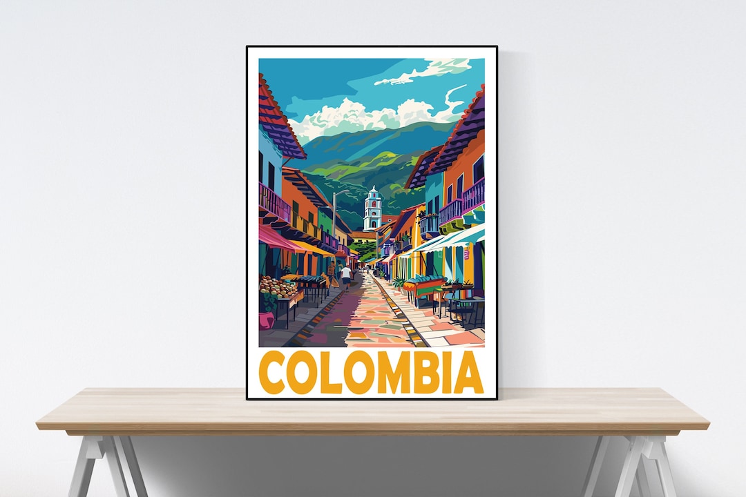 Cartagena Colombia Travel Poster, Colombia Travel Poster Colourful ...