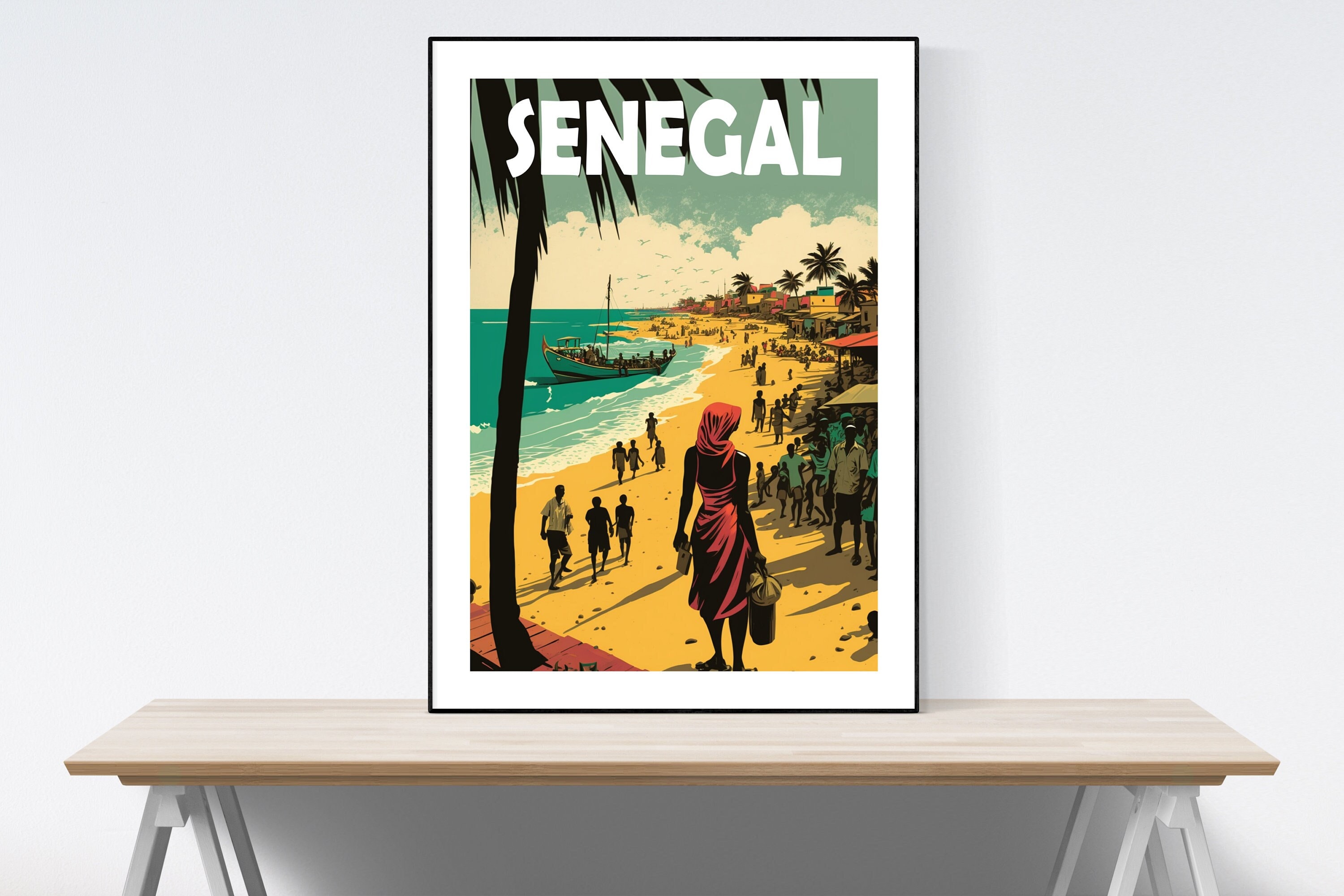  ESyem Posters African Wall Art African-American Beach Grass  Skirt Poster Summer Poster Canvas Art Poster And Wall Art Picture Print  Modern Family Bedroom Decor 24x32inch(60x80cm) Frame-style: Posters & Prints