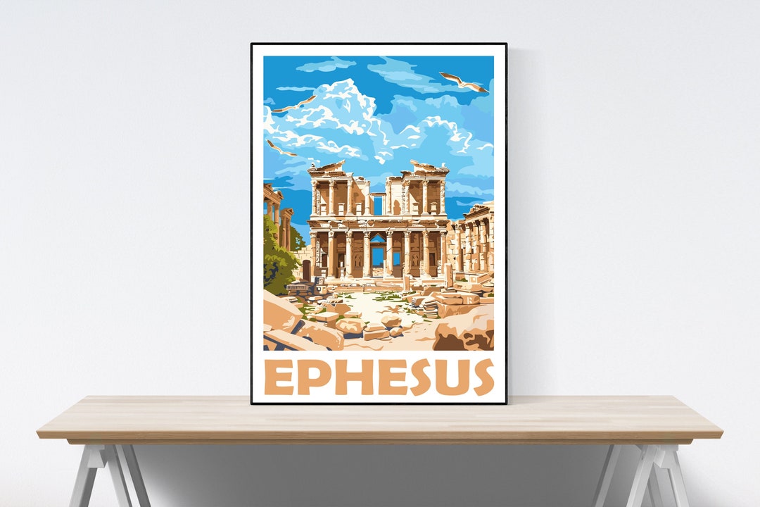 Ephesus Travel Poster, Ephesus Travel Print, Turkey Travel Print, Large ...
