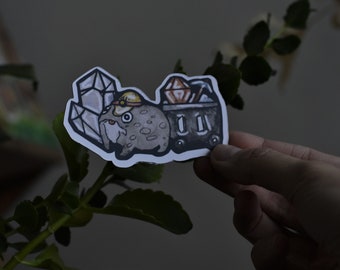 Miner Desert Frog -Die Cut Sticker (Hand Drawn)