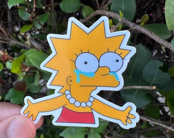 Crying Lisa Simpson Sticker - The Simpsons Meme Decal - Vinyl