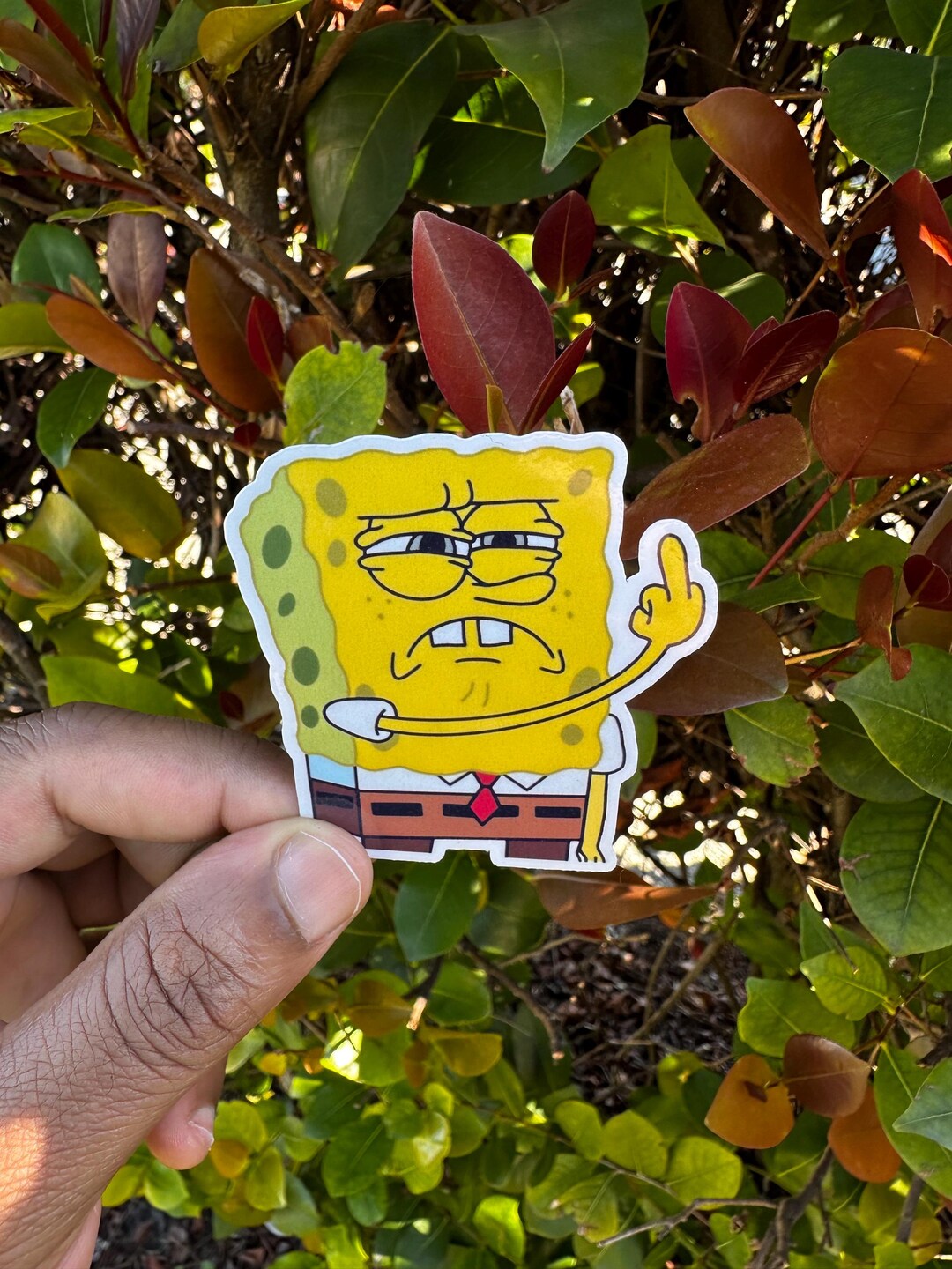 Funny Grumpy Sponge Sticker - Rude Yellow Toon Decal - 2.5in Vinyl - Etsy