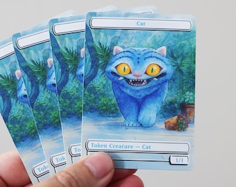 Cat Token Set x4 of Derpy from K-Pop Demon Hunters for Magic the Gathering EDH Commander