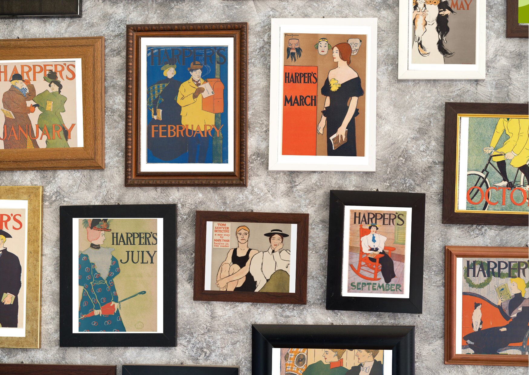 HARPER'S Magazine | Wall Set | 12 Prints | 1900 | Vintage Retro Posters ...