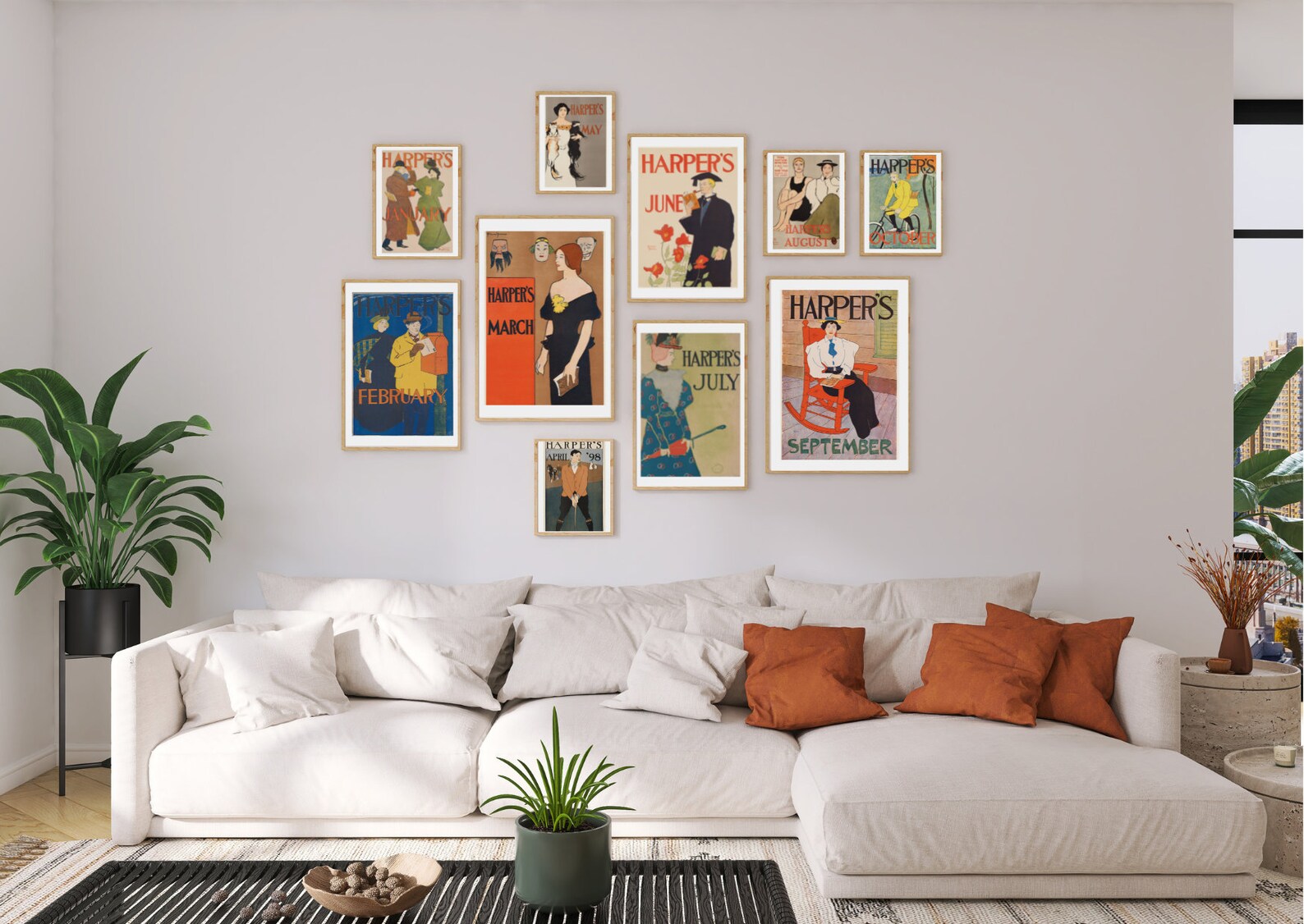 HARPER'S Magazine | Wall Set | 12 Prints | 1900 | Vintage Retro Posters ...