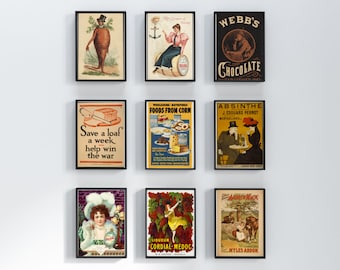 Kitchen Decoration - Vintage Retro Poster for Kitchen - Home Gift - Retro World Famous Posters | Poster Print | Wall art print