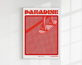 Wall Art - Modern Vintage Retro USA Poster - Woman Power - Venice Beach - USA Picture - Home Decor Gift