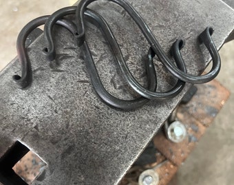 Hand Forged Steel S Hooks - 4 Inch, Set of 3