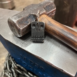 Hand Forged Skull Memento Mori Keychain -- Catholic Stocking Stuffer -- Groomsmen Gift
