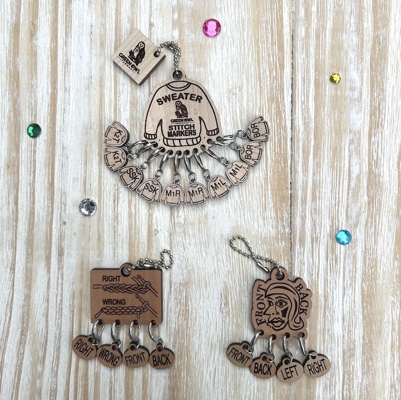 Knitting Instruction Stitch Marker Set - Etsy