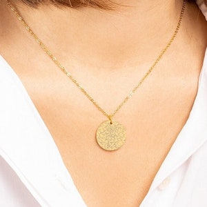 Individuelle Sternkarte Anhänger I Personalisierter Astrologie Schmuck I Minimalistisch I Handgefertigte Goldkette I Ideales Geschenk für Freundin I Edelstahl