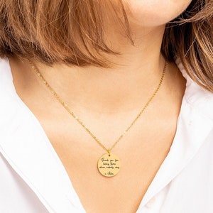 Collier message personnalisé pour anniversaire I Collier citation avec texte I Paroles de chanson I Acier inoxydable I Cadeau d'anniversaire spécial I Minimalisme image 3