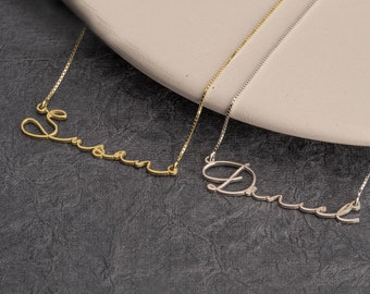 Dainty Script Name Necklace | Custom Couple Necklace | Birthday Present | Girlfriend Gift | Personalized 24K Gold | MInimalist for her