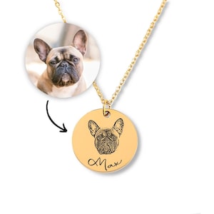 Personalised Pet Memorial Portrait Necklace Gift I Pet Rememberance I Custom Jewellery for Her I Pet Memorial Jewellery I Birthday Present image 4