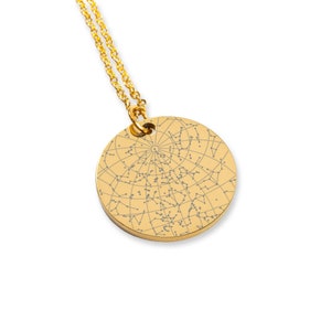 Collar de mapa de estrellas personalizado regalo de cumpleaños I joyería hecha a mano I colgante de oro I novia presente I colgante de astrología I acero inoxidable de plata imagen 5