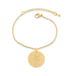 Personalisiertes Armband mit Sternenkarte I Handgefertigter Schmuck I Handgefertigter Goldanhänger I Geschenk für Freundin I Anhänger I Minimalistisch